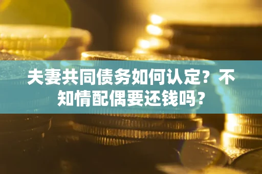 北京夫妻共同债务如何认定？不知情配偶要还钱吗？