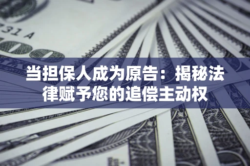 北京当担保人成为原告:揭秘法律赋予您的追偿主动权 北京当担保人成为原告:揭秘法律赋予您的追偿主动权